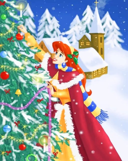 Christmas Disney Ariel paint by numbers