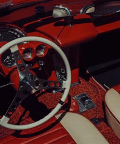 Red Classical Car painting by numbers