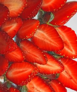 Sliced Strawberries painting by numbers