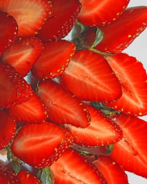 Sliced Strawberries painting by numbers