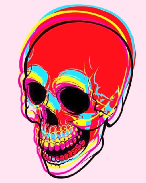 Cmyk Skull paint by numbers