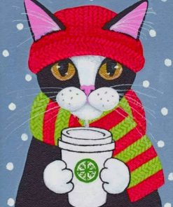Coffee Cat Painting painting by numbers