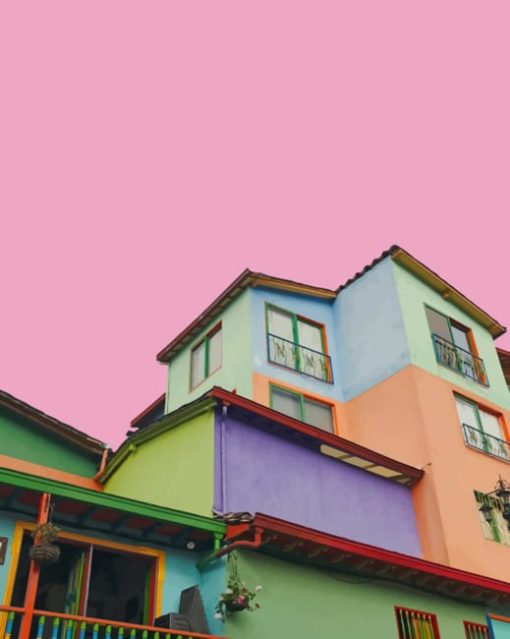 Colorful Colombian Buildings paint by numbers