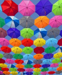 Bright Colorful Umbrellas paint by numbers