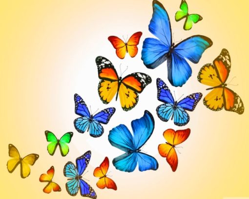 Colorful Butterflies painting by numbers