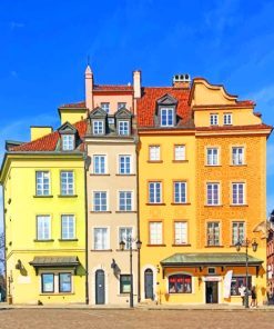 Blue Sky And Colorful Buildings paint by numbers