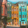 Colorful Street Buildings paint by numbers