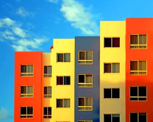 Diverse Colorful Buildings paint by numbers