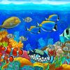 Colorful Fishes Under Water paint by numbers