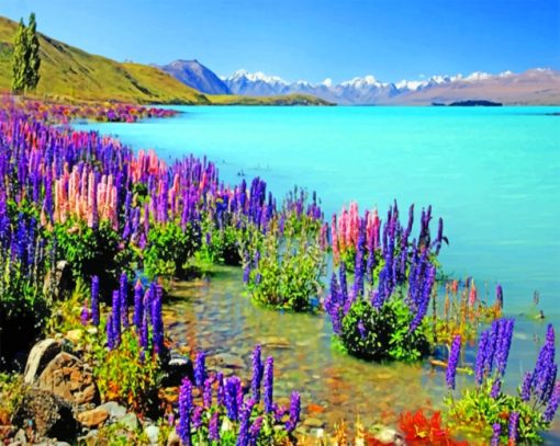 Colorful Flowers On The Coast paint by numbers