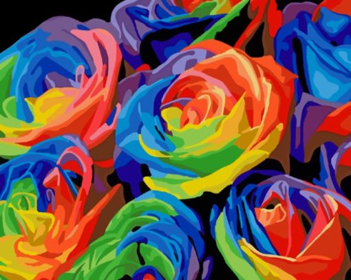 Colorful Flowers Art paint by numbers