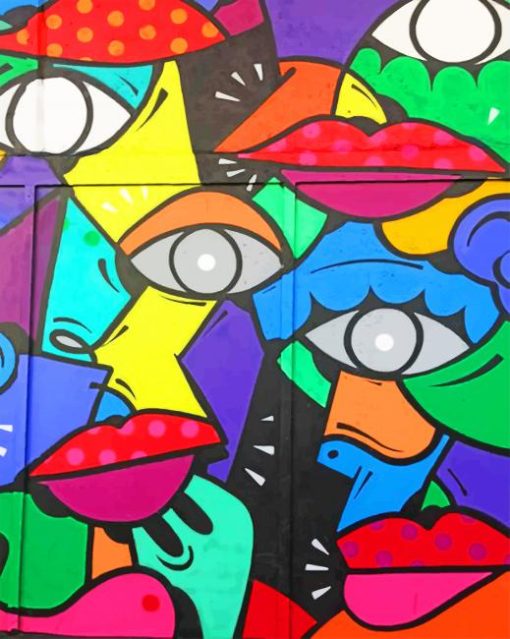 Colorful Wall Graffiti paint by numbers
