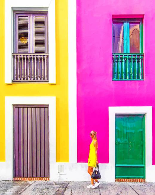 Colorful Houses Spain painting by numbers