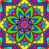 Bright Colorful Mandala paint by numbers