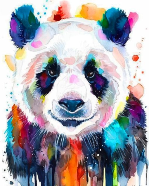 Colorful Panda painting by numbers