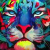 Colorful Tiger painting by numbers