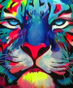 Colorful Tiger painting by numbers