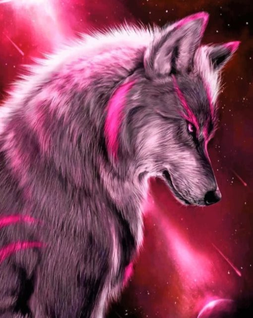 Purple Wolf paint by numbers