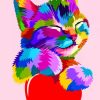 Colorful Cat painting by numbers