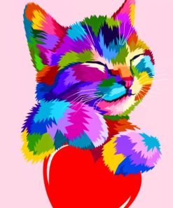 Colorful Cat painting by numbers
