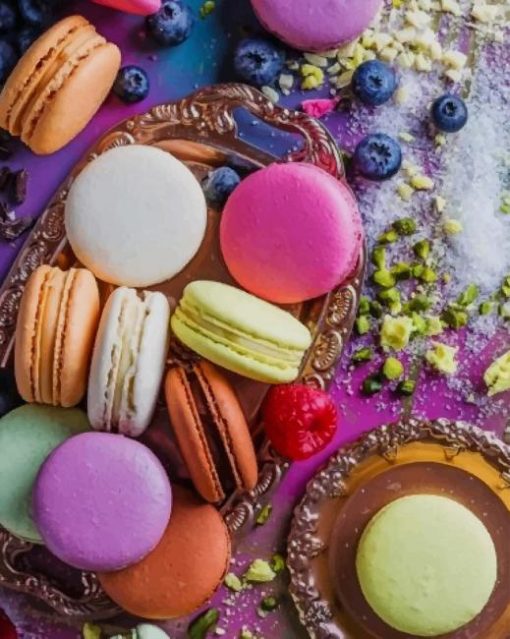 Colorful Macrons painting by numbers