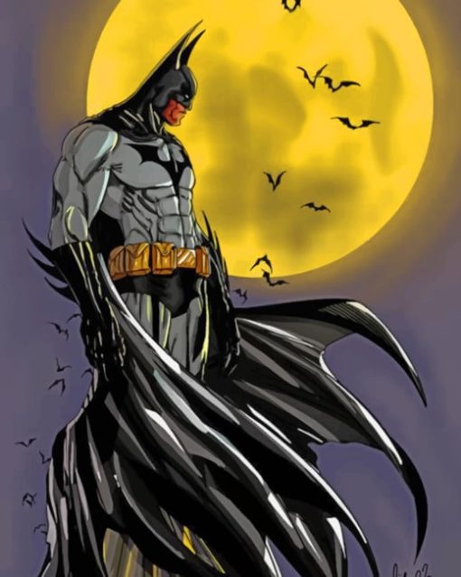 The Super Hero Batman With bats painting by numbers