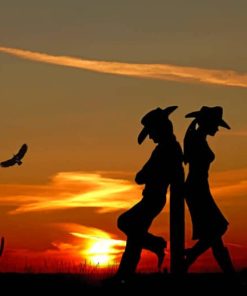 Cow Girls Silhouette paint by numbers