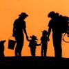 Cowboy Family Silhouette paint by numbers
