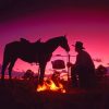 Cow Boy With Fire And A Horse paint by numbers