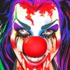 crazy girl clown paint by numbers
