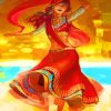 Indian Woman Dancing painting by numbers