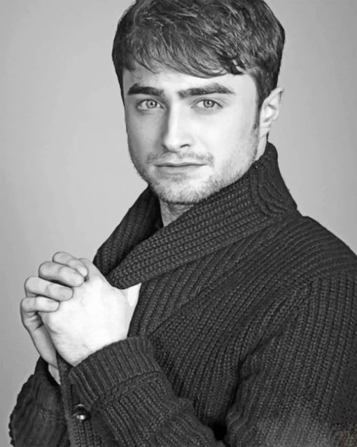 Daniel Radcliffe Black And White paint by numbers