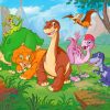 Dinosaurs Cartoon paint by numbers
