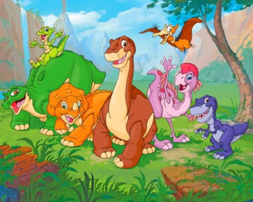 Dinosaurs Cartoon paint by numbers