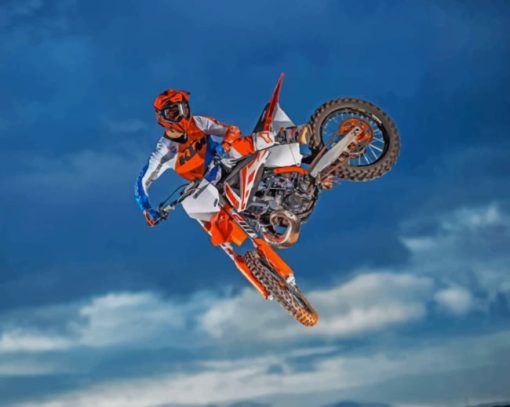 Dirt Bike In The Air paint by numbers