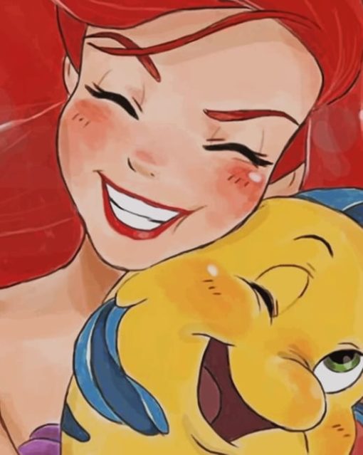 Disney Ariel And Polochon painting by numbers