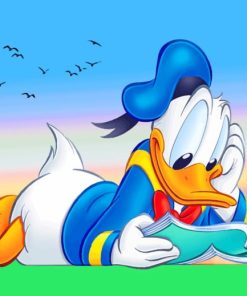 Donald Duck Reading Book paint by numbers