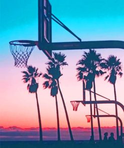 Basket Ball Court Silhouette paint by numbers