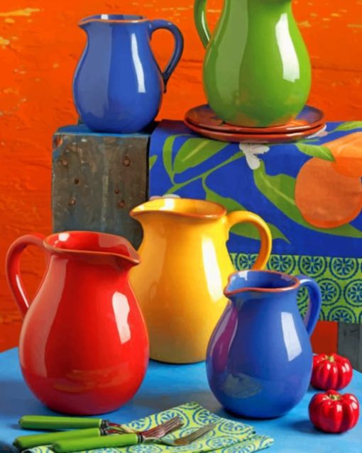 Colorful Earthenware painting by numbers
