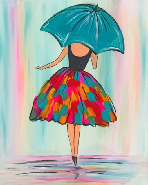 Lady Holding Umbrella painting by numbers