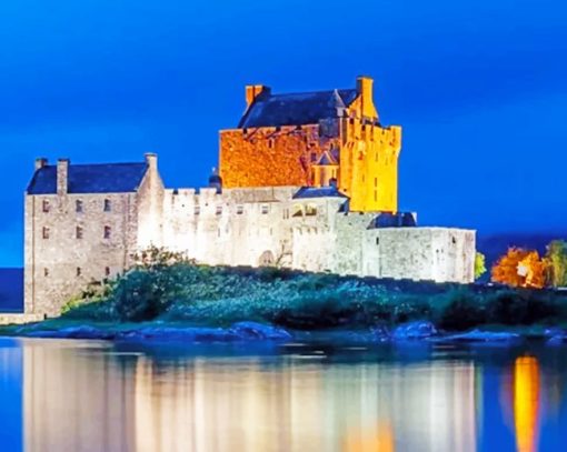 Eilean Donan Castle In Night paint by numbers