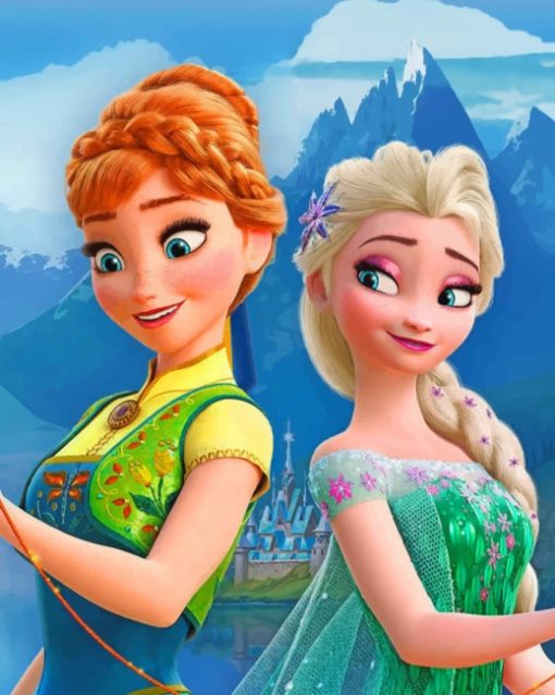 Frozen Elsa And Anna painting by numbers