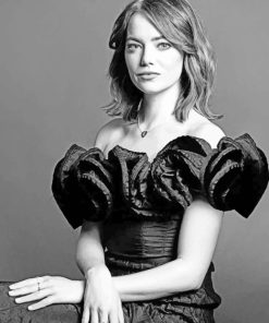 Emma Stone Black And White paint by numbers