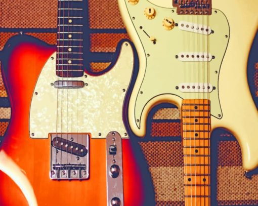 Fender Stratocaster And Telecaster paint by numbers