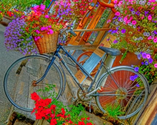 Flower Bicycle painting by numbers