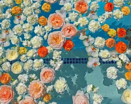 Flowers On Water paint by numbers