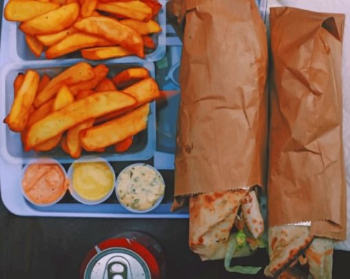 Sandwiches And Fries paint by numbers