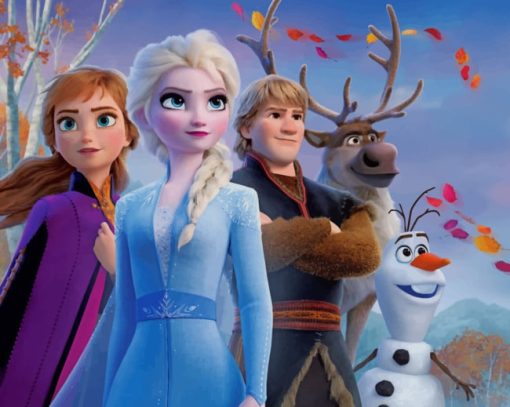 Frozen Movie Characters Gathered paint by numbers