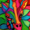 Colorful Giraffe painting by numbers