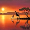 Giraffes Silhouette paint by numbers